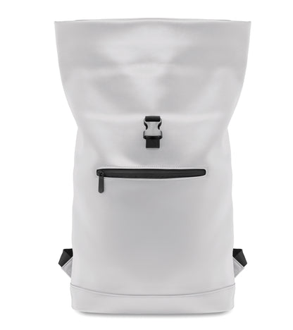 Rucksack mit Rollverschluss aus weichem PU. 15'''' Laptop Fach. Große Fronttasche mit