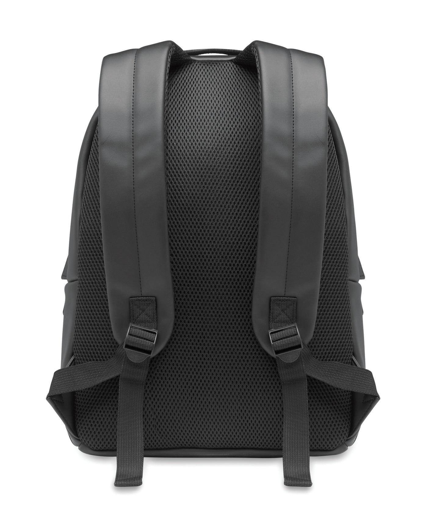 Rucksack aus weichem PU. 15'''' Laptop Fach. Fronttasche mit Reißverschluss. Gepolsterter Rücken