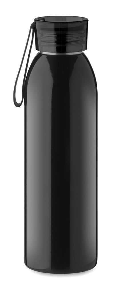 Einwandige Trinkflasche aus Edelstahl mit PP-Deckel und Silikonaufhänger. Füllmenge: 650 ml. Da