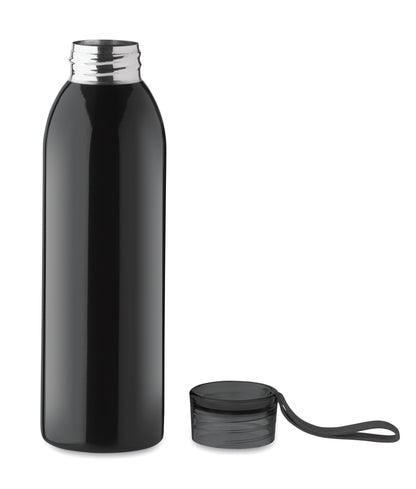 Einwandige Trinkflasche aus Edelstahl mit PP-Deckel und Silikonaufhänger. Füllmenge: 650 ml. Da