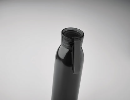 Einwandige Trinkflasche aus Edelstahl mit PP-Deckel und Silikonaufhänger. Füllmenge: 650 ml. Da