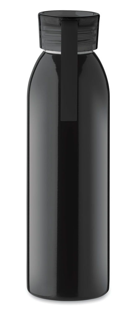 Einwandige Trinkflasche aus Edelstahl mit PP-Deckel und Silikonaufhänger. Füllmenge: 650 ml. Da