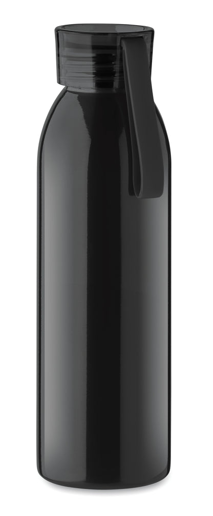 Einwandige Trinkflasche aus Edelstahl mit PP-Deckel und Silikonaufhänger. Füllmenge: 650 ml. Da