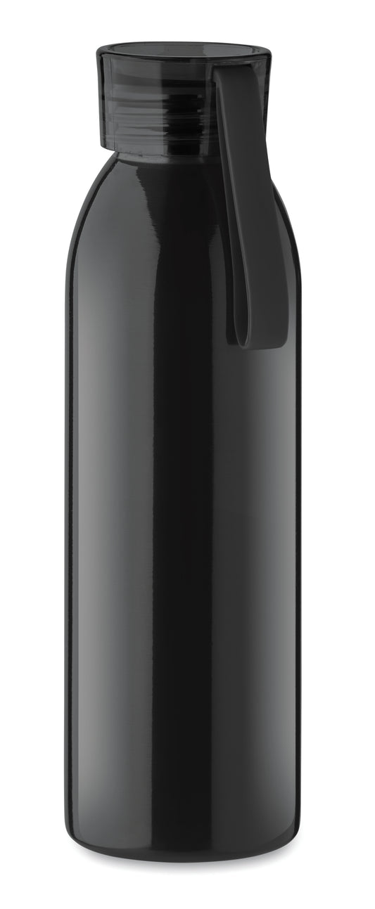 Einwandige Trinkflasche aus Edelstahl mit PP-Deckel und Silikonaufhänger. Füllmenge: 650 ml. Da