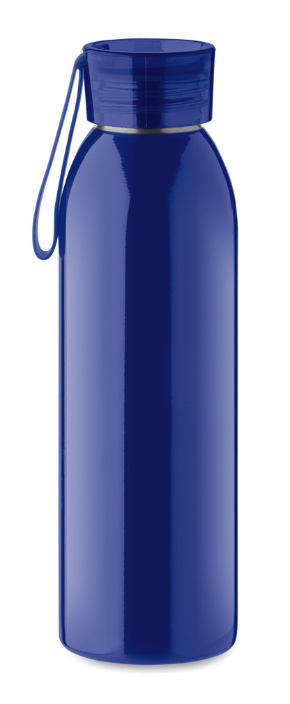 Einwandige Trinkflasche aus Edelstahl mit PP-Deckel und Silikonaufhänger. Füllmenge: 650 ml. Da