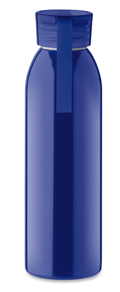 Einwandige Trinkflasche aus Edelstahl mit PP-Deckel und Silikonaufhänger. Füllmenge: 650 ml. Da
