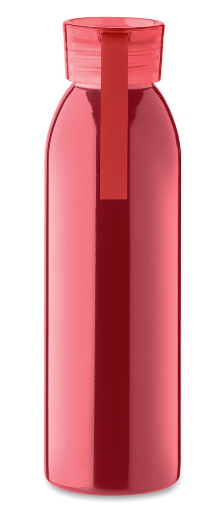 Einwandige Trinkflasche aus Edelstahl mit PP-Deckel und Silikonaufhänger. Füllmenge: 650 ml. Da