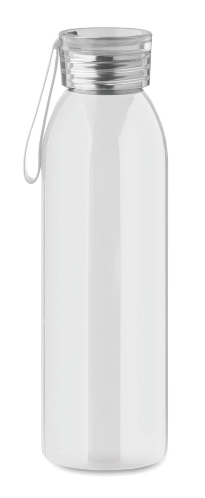 Einwandige Trinkflasche aus Edelstahl mit PP-Deckel und Silikonaufhänger. Füllmenge: 650 ml. Da