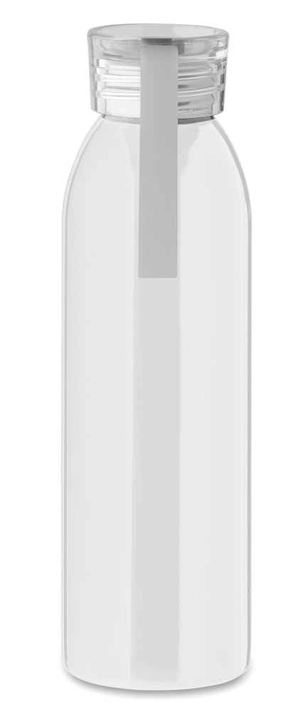 Einwandige Trinkflasche aus Edelstahl mit PP-Deckel und Silikonaufhänger. Füllmenge: 650 ml. Da