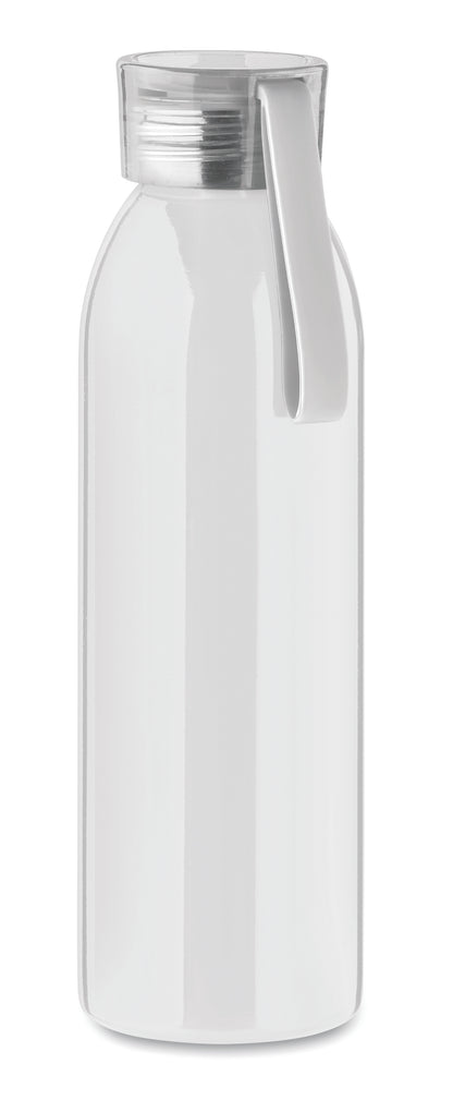 Einwandige Trinkflasche aus Edelstahl mit PP-Deckel und Silikonaufhänger. Füllmenge: 650 ml. Da