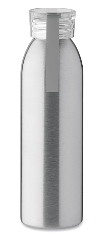 Einwandige Trinkflasche aus Edelstahl mit PP-Deckel und Silikonaufhänger. Füllmenge: 650 ml. Da