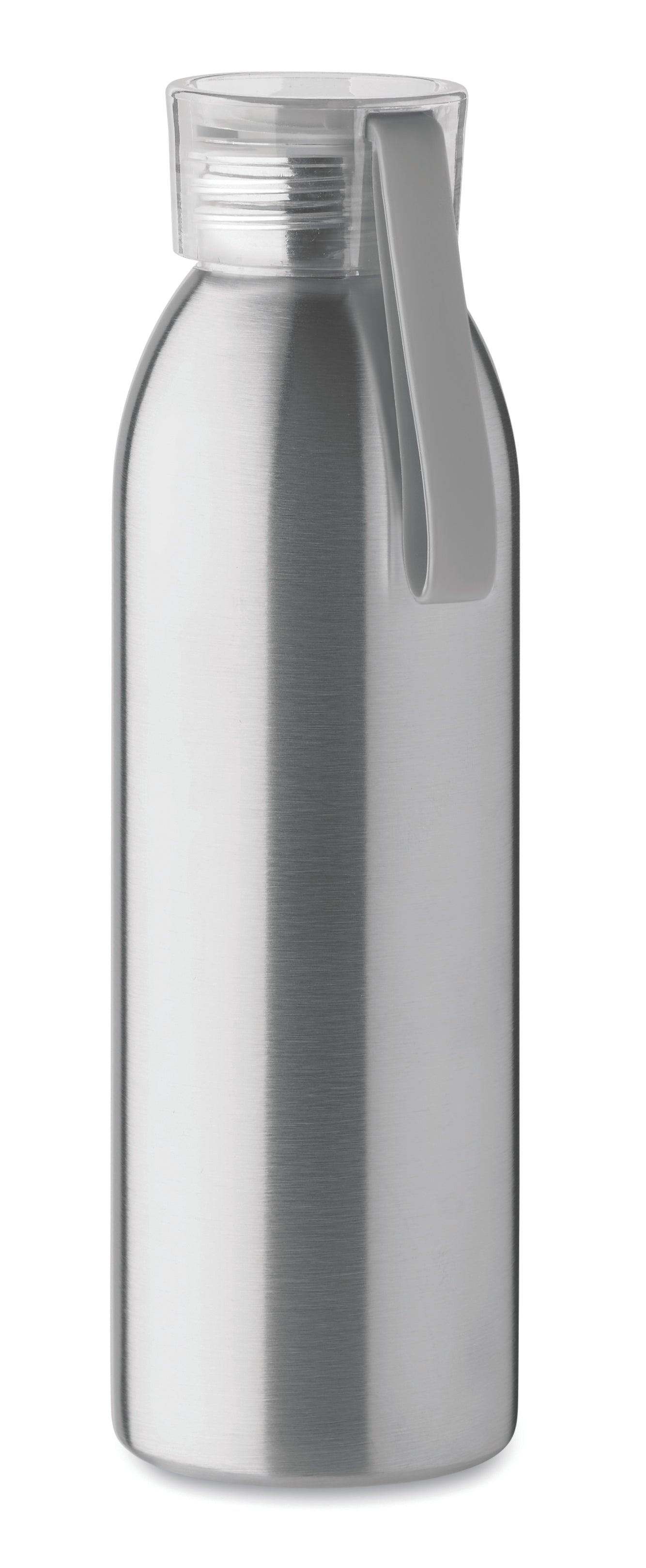 Einwandige Trinkflasche aus Edelstahl mit PP-Deckel und Silikonaufhänger. Füllmenge: 650 ml. Da