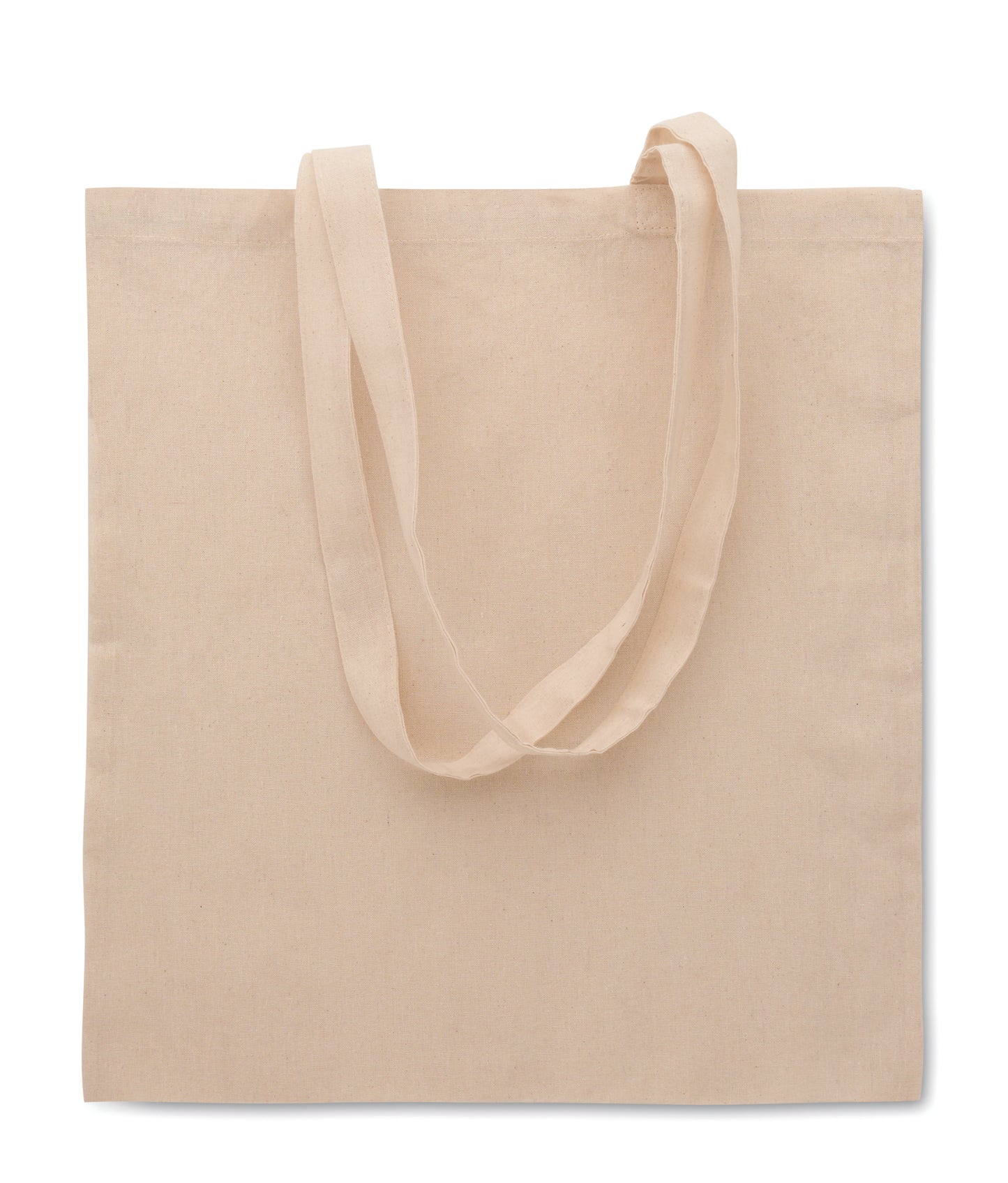 Einkaufstasche aus Polycotton (70% Baumwolle 30% Polyester) mit langen Tragegriffen. 130 g/m².