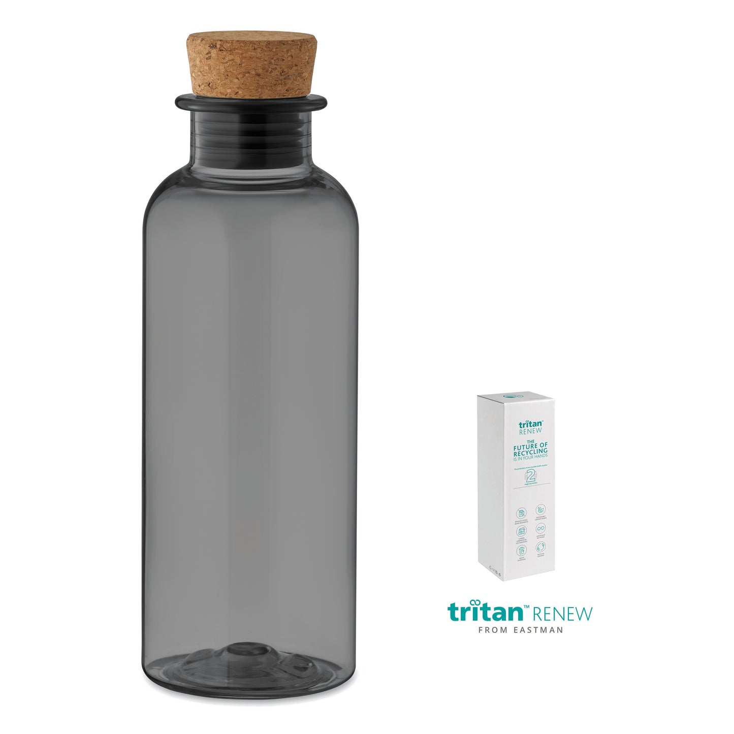 Trinkflasche aus Tritan Renew™. BPA-frei. Verschluss aus Kork. Füllmenge: 500 ml. Dieses