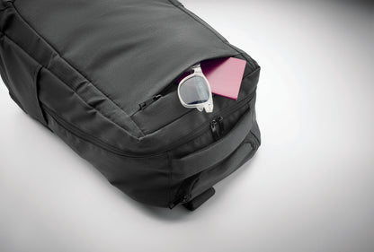 15'''' Laptop-Rucksack aus 600D RPET-Polyester. Internes 15'''' Laptopfach Reißverschlusstasche vorne zwei seitliche