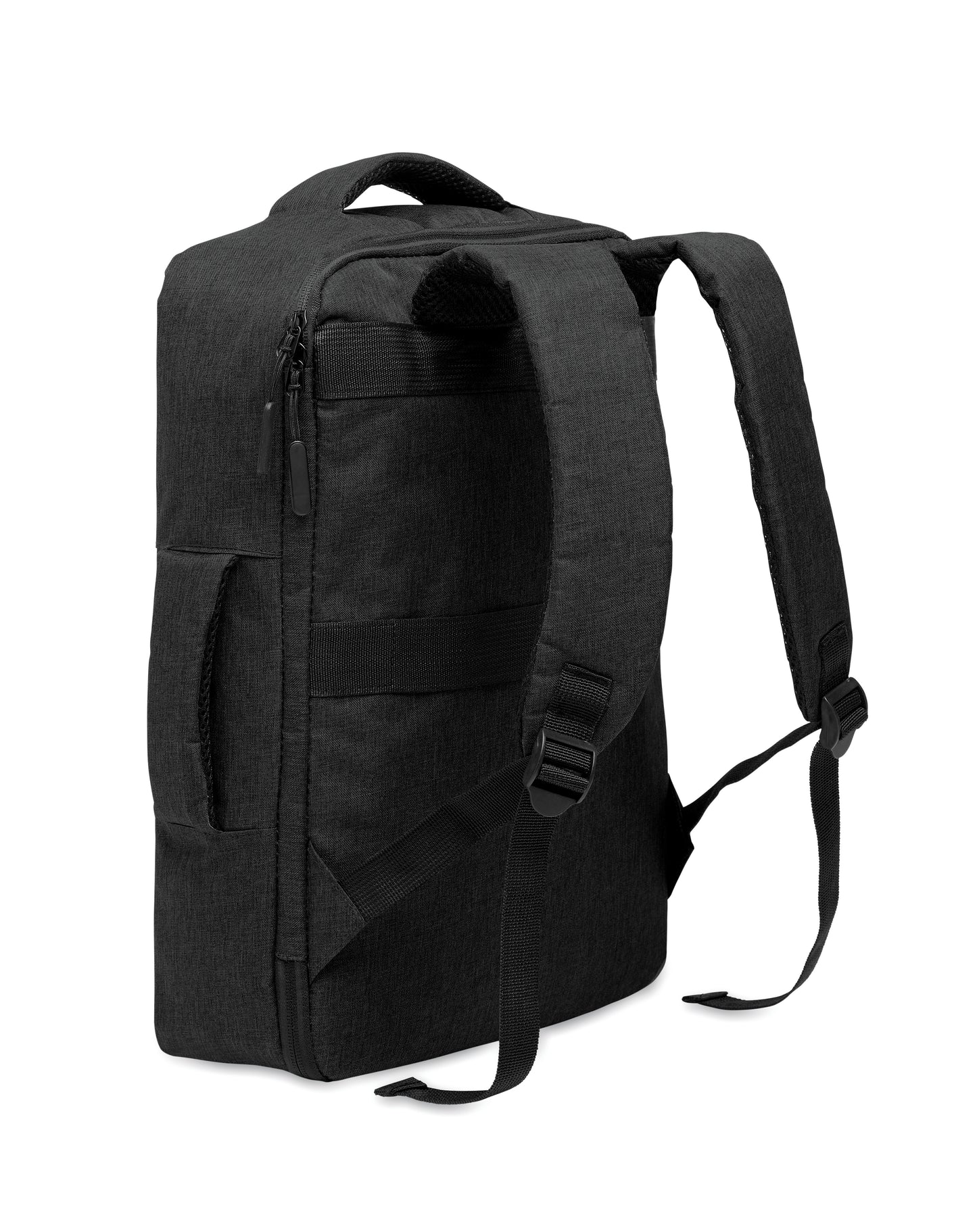 Schlanker 15'''' Laptop-Rucksack aus 300D RPET mit 210D RPET-Futter. Laptopfach 2 Innentaschen