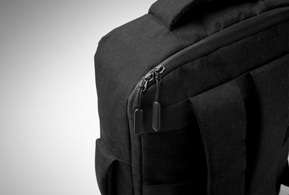 Schlanker 15'''' Laptop-Rucksack aus 300D RPET mit 210D RPET-Futter. Laptopfach 2 Innentaschen