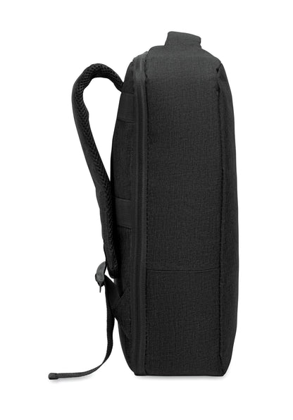 Schlanker 15'''' Laptop-Rucksack aus 300D RPET mit 210D RPET-Futter. Laptopfach 2 Innentaschen