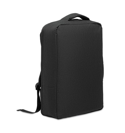 Schlanker 15'''' Laptop-Rucksack aus 300D RPET mit 210D RPET-Futter. Laptopfach 2 Innentaschen