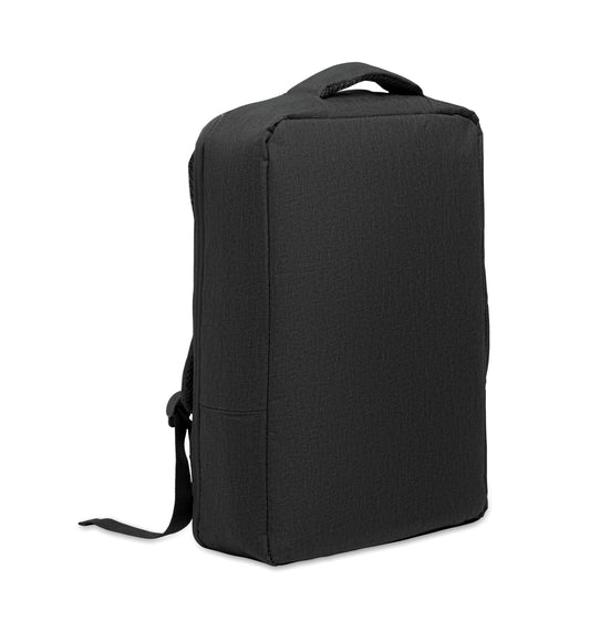 Schlanker 15'''' Laptop-Rucksack aus 300D RPET mit 210D RPET-Futter. Laptopfach 2 Innentaschen