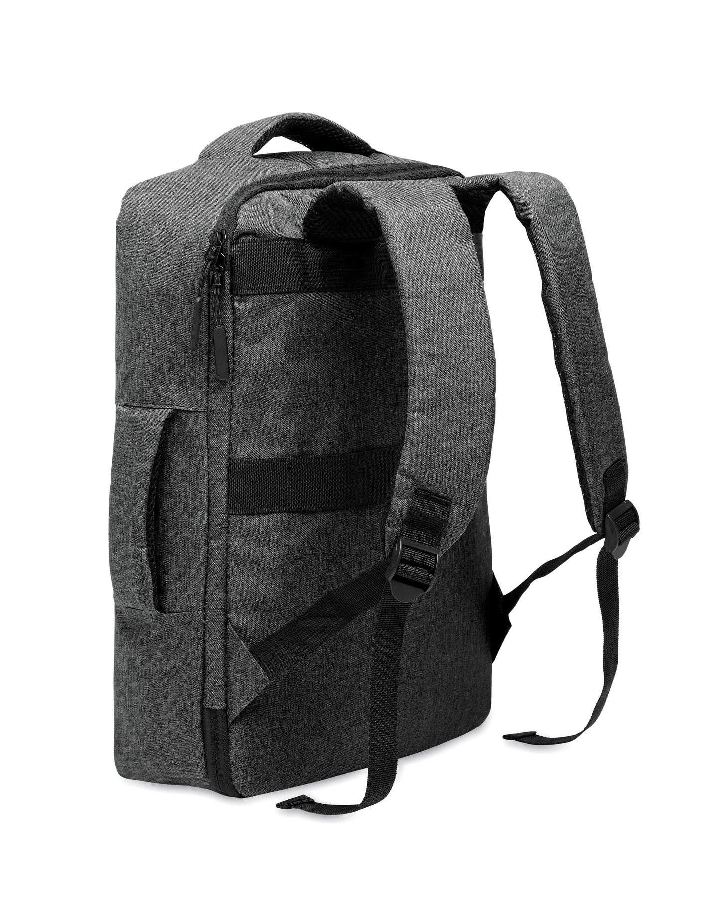 Schlanker 15'''' Laptop-Rucksack aus 300D RPET mit 210D RPET-Futter. Laptopfach 2 Innentaschen