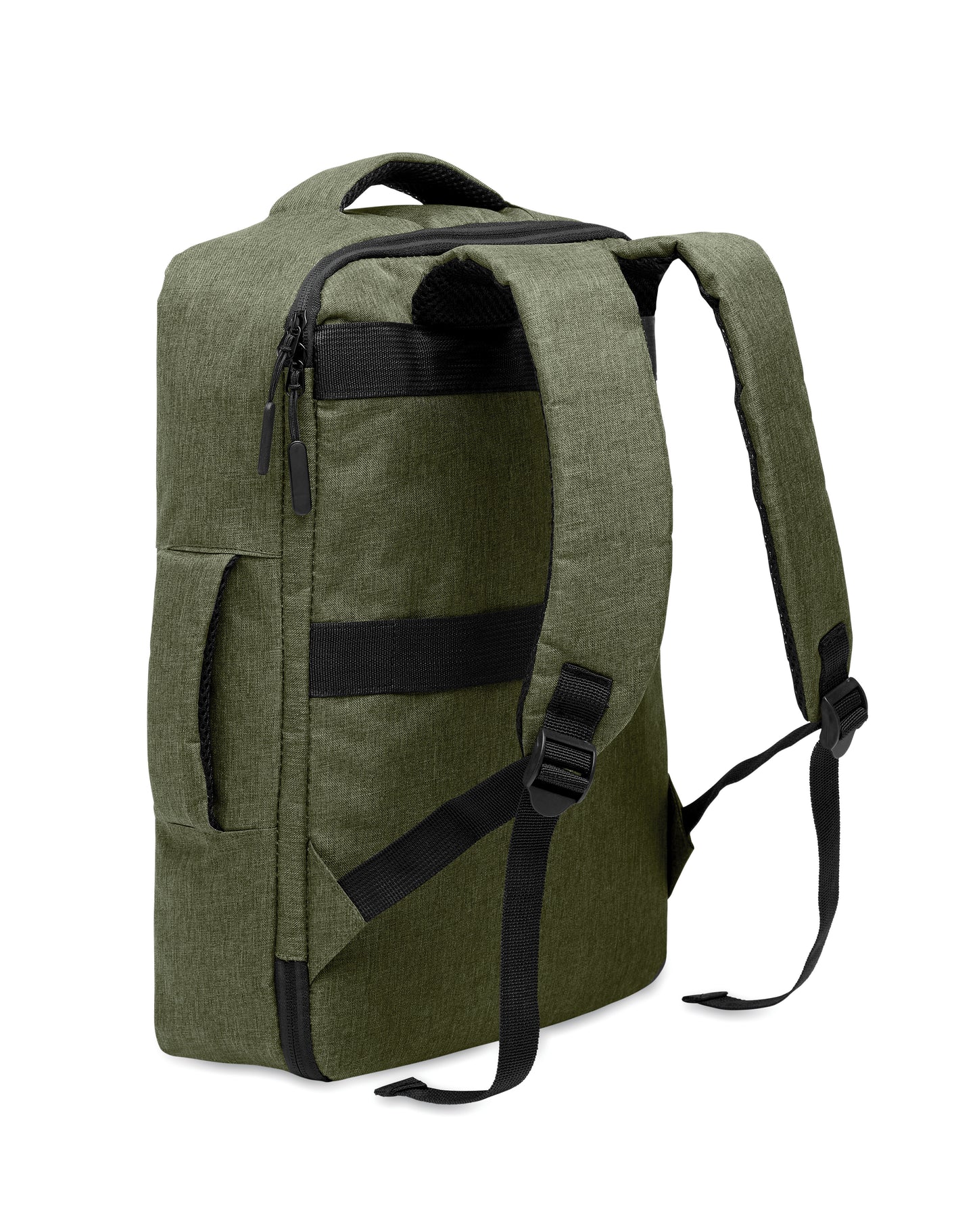 Schlanker 15'''' Laptop-Rucksack aus 300D RPET mit 210D RPET-Futter. Laptopfach 2 Innentaschen