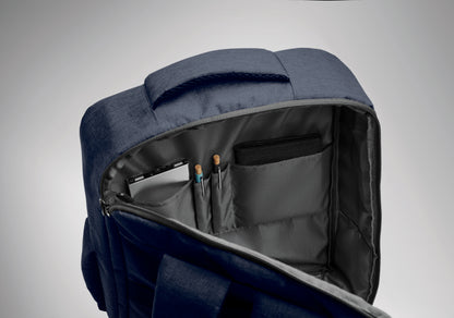 Schlanker 15'''' Laptop-Rucksack aus 300D RPET mit 210D RPET-Futter. Laptopfach 2 Innentaschen
