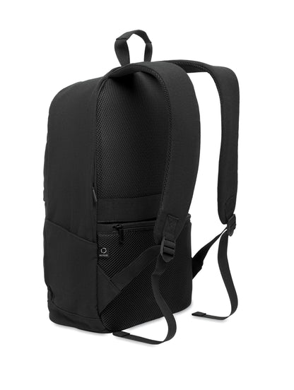 15'''' Laptop-Rucksack aus recycelter Baumwolle (70%) und recyceltem Polyester (30%). Zwei Reißverschlusstaschen.