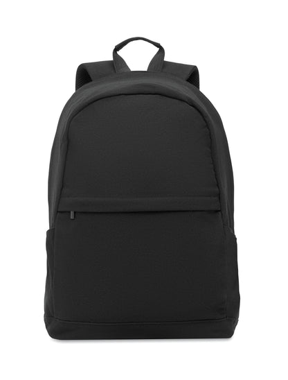 15'''' Laptop-Rucksack aus recycelter Baumwolle (70%) und recyceltem Polyester (30%). Zwei Reißverschlusstaschen.