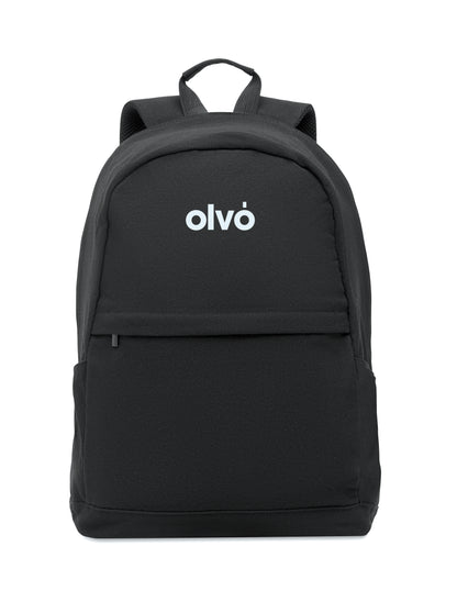 15'''' Laptop-Rucksack aus recycelter Baumwolle (70%) und recyceltem Polyester (30%). Zwei Reißverschlusstaschen.