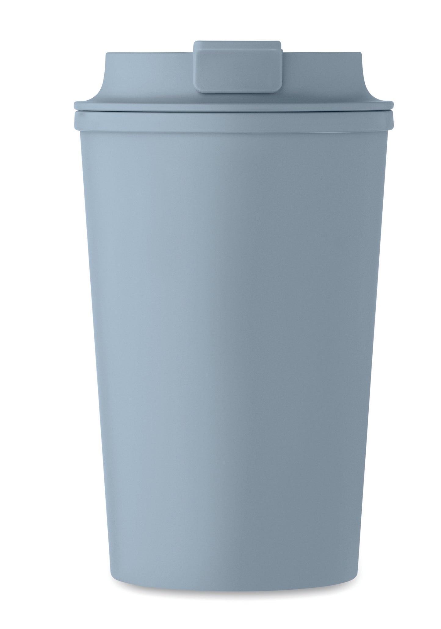 Doppelwandiger Becher aus 100% PLA-Mais mit Trinkdeckel aus PP. Innenauskleidung aus TPR.
