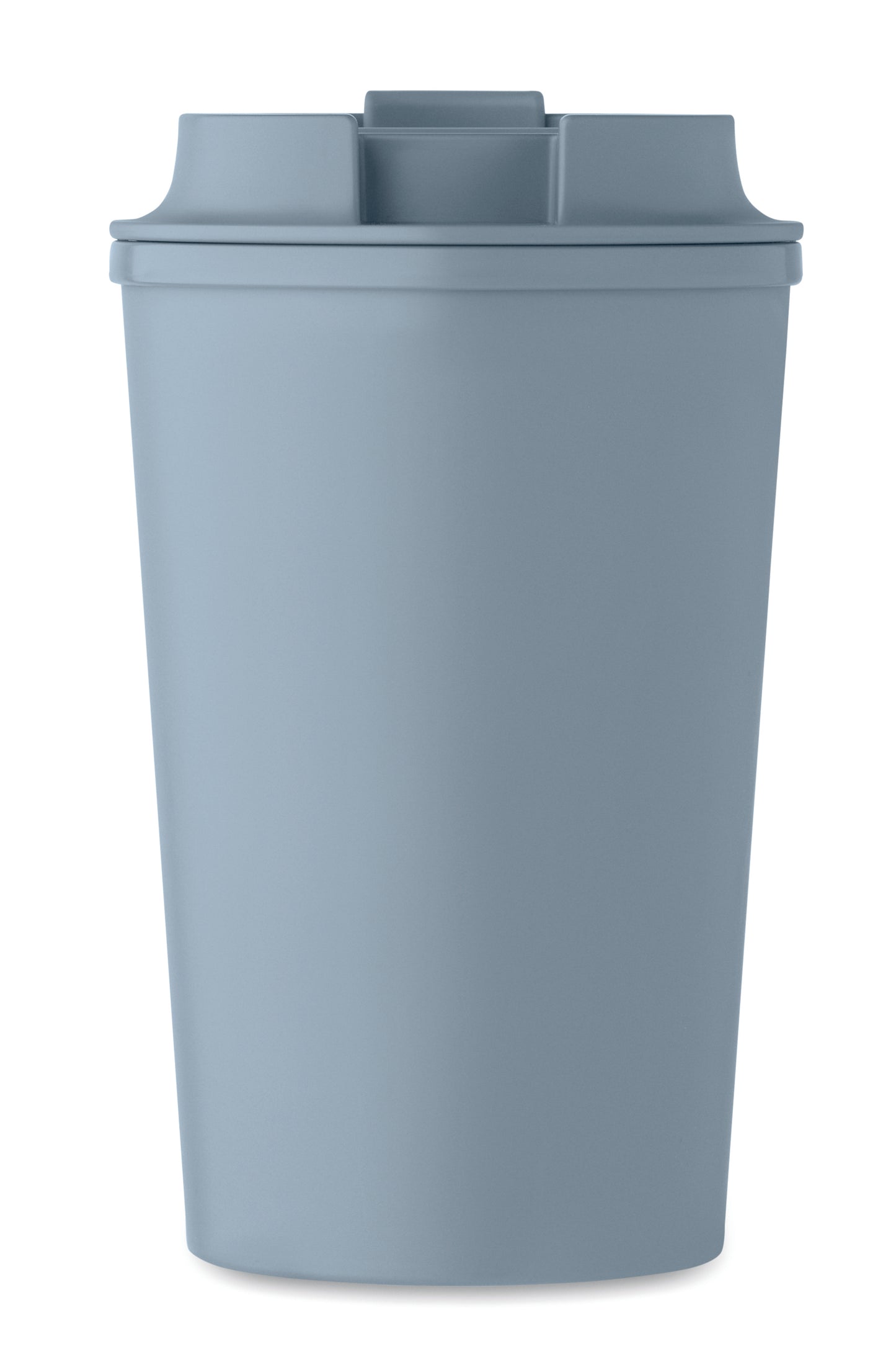 Doppelwandiger Becher aus 100% PLA-Mais mit Trinkdeckel aus PP. Innenauskleidung aus TPR.