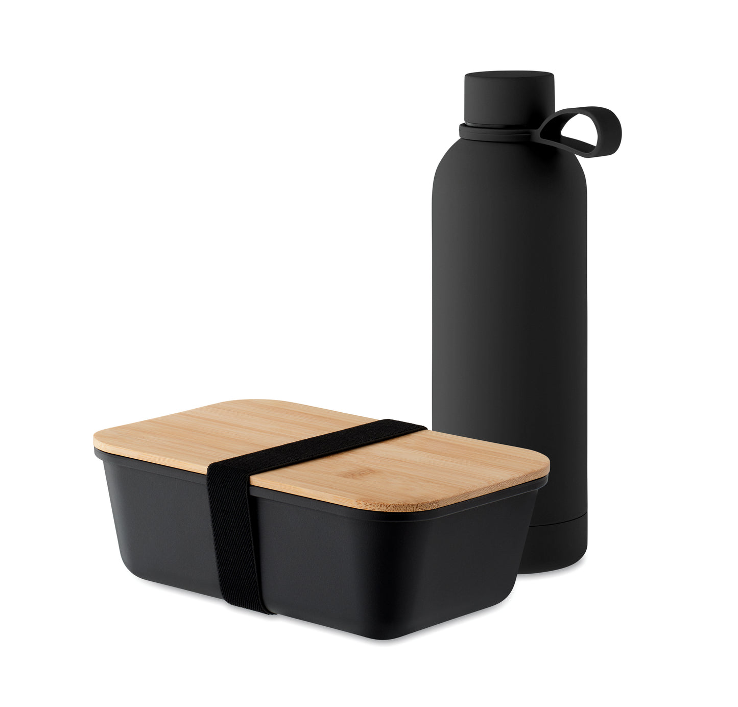 2-teiliges Lunch-Set bestehend aus doppelwandiger Isolierflasche aus recyceltem Edelstahl (90 % recycelter