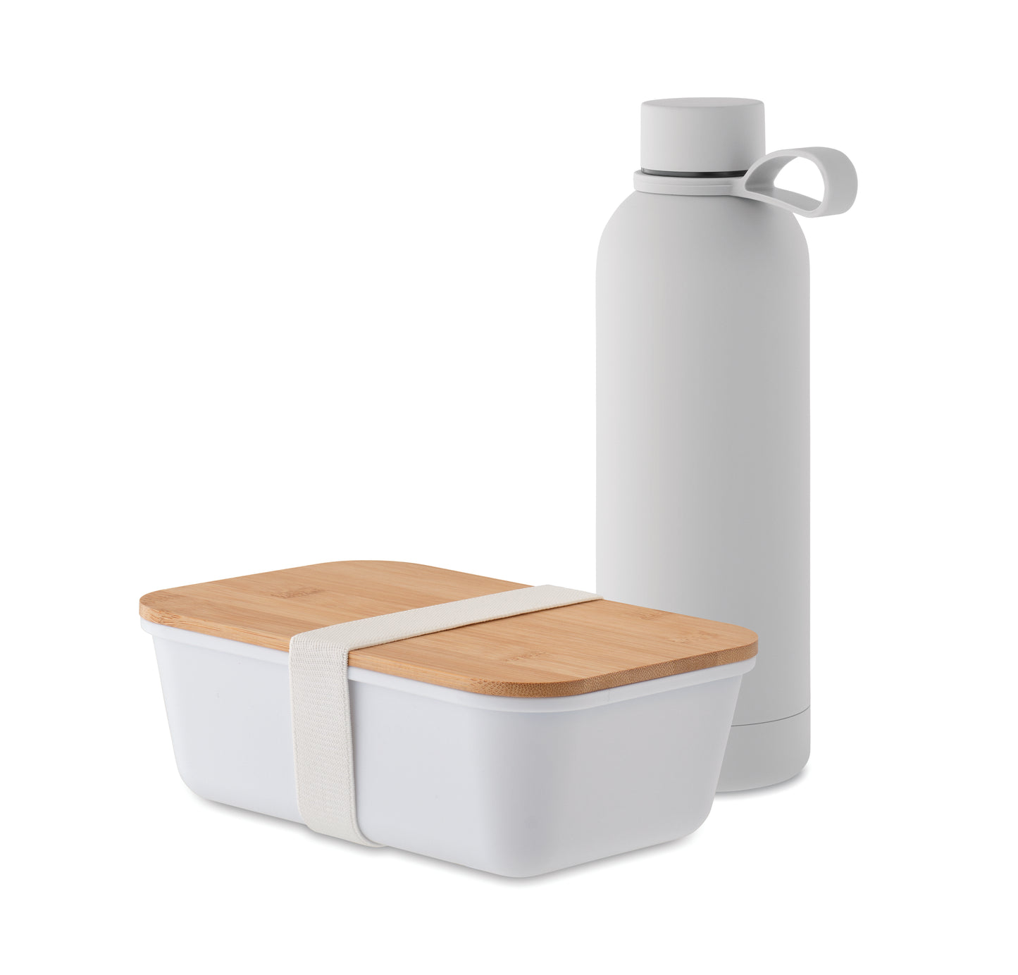 2-teiliges Lunch-Set bestehend aus doppelwandiger Isolierflasche aus recyceltem Edelstahl (90 % recycelter