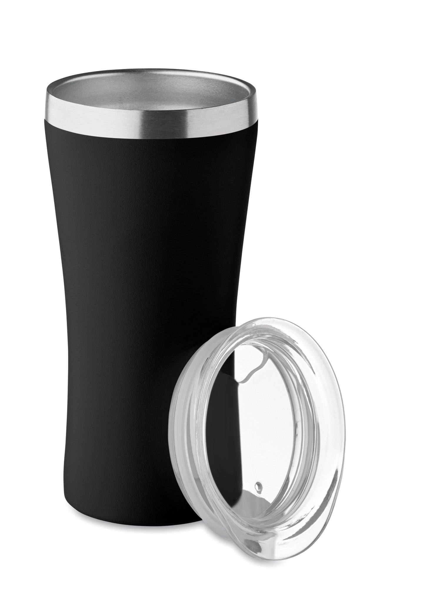 Kleiner doppelwandiger Becher aus recyceltem Edelstahl (90% recycelter Edelstahl und 10% Edelstahl).