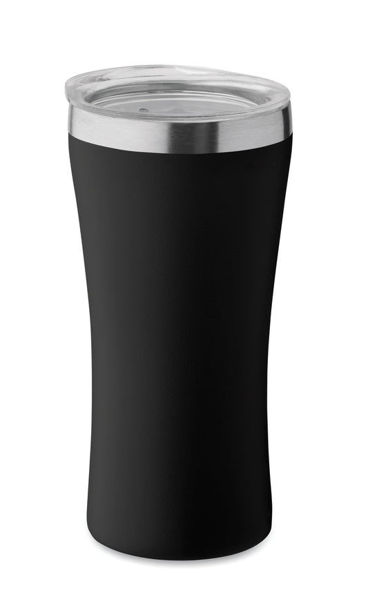 Kleiner doppelwandiger Becher aus recyceltem Edelstahl (90% recycelter Edelstahl und 10% Edelstahl).