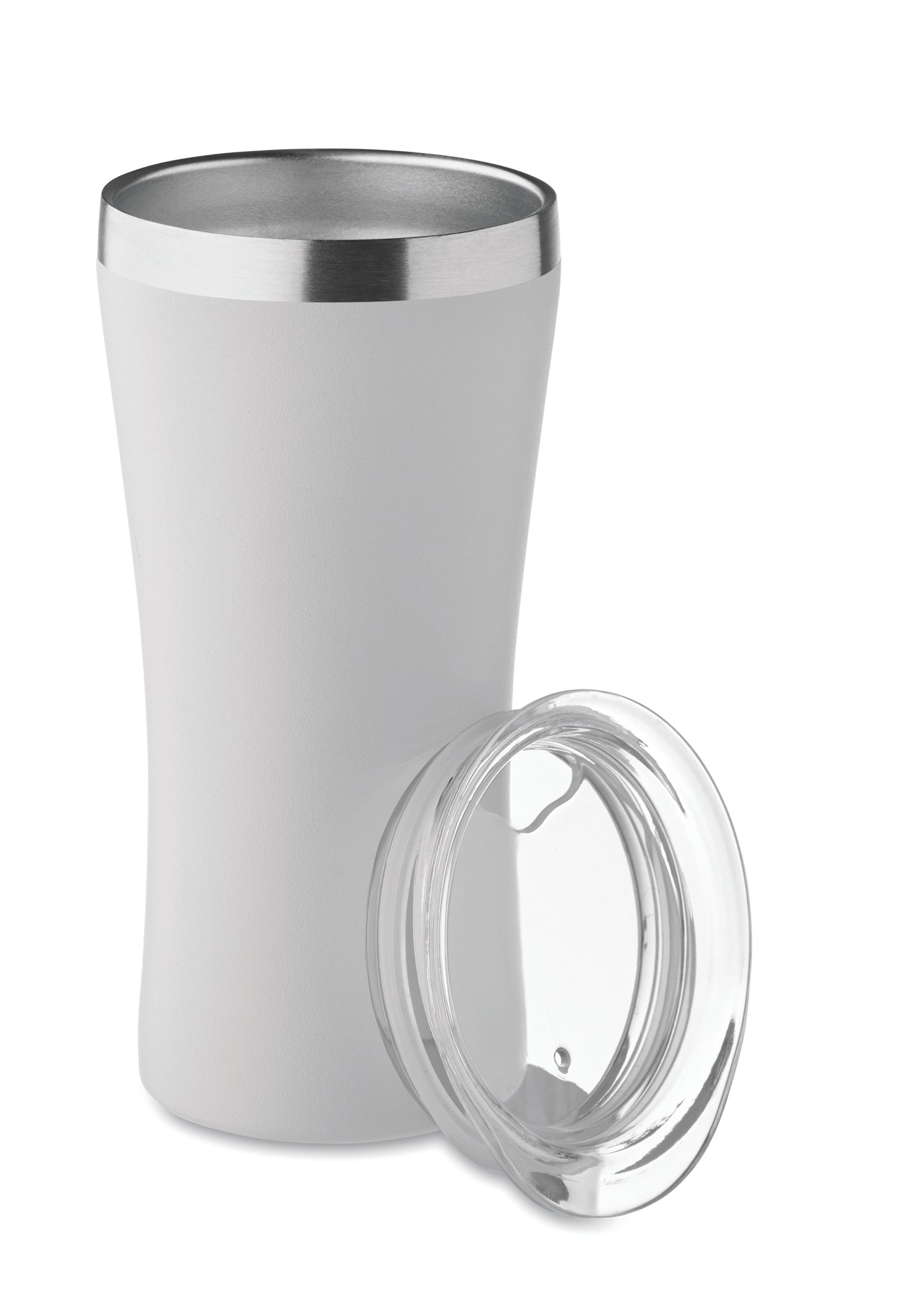 Kleiner doppelwandiger Becher aus recyceltem Edelstahl (90% recycelter Edelstahl und 10% Edelstahl).