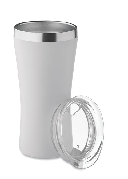 Kleiner doppelwandiger Becher aus recyceltem Edelstahl (90% recycelter Edelstahl und 10% Edelstahl).