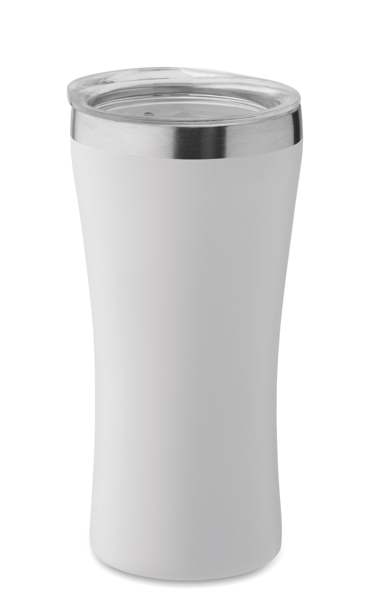 Kleiner doppelwandiger Becher aus recyceltem Edelstahl (90% recycelter Edelstahl und 10% Edelstahl).