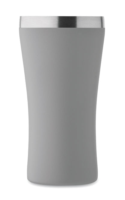 Kleiner doppelwandiger Becher aus recyceltem Edelstahl (90% recycelter Edelstahl und 10% Edelstahl).