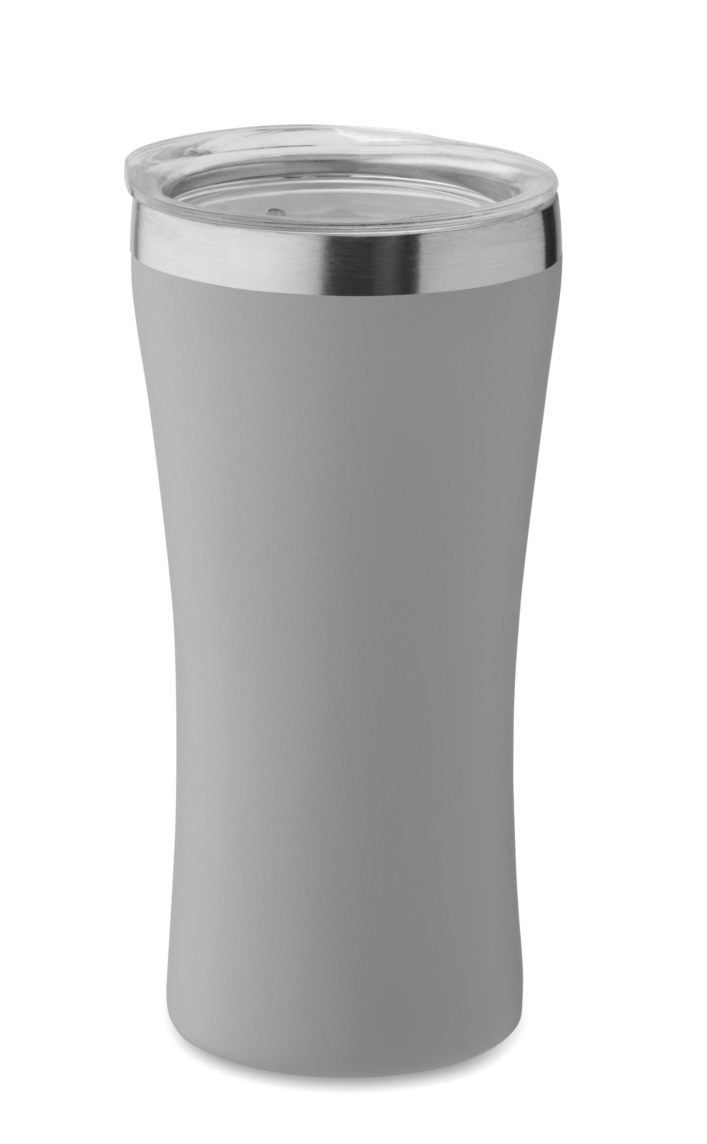 Kleiner doppelwandiger Becher aus recyceltem Edelstahl (90% recycelter Edelstahl und 10% Edelstahl).