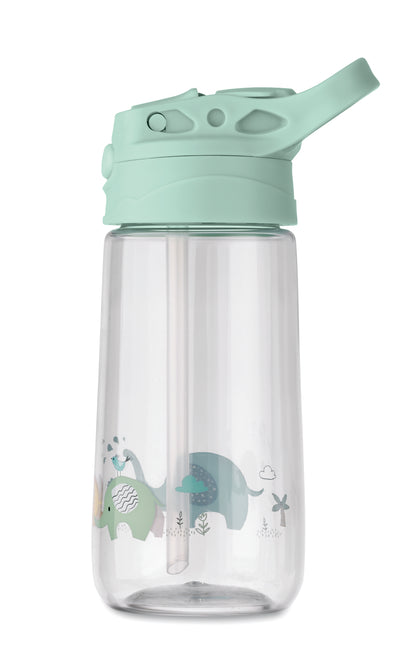 Trinkflasche für Kinder aus Tritan. Deckel mit integriertem Trinkhalm. Auslaufsicher. Füllmenge: 450