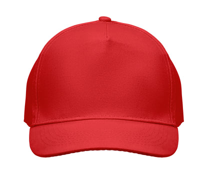 5-Panel-Baseball Cap aus Baumwolltwill 180 g/m² mit verstellbarem Klettverschluss.