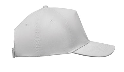5-Panel-Baseball Cap aus Baumwolltwill 180 g/m² mit verstellbarem Klettverschluss.