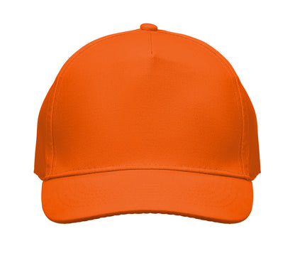 5-Panel-Baseball Cap aus Baumwolltwill 180 g/m² mit verstellbarem Klettverschluss.