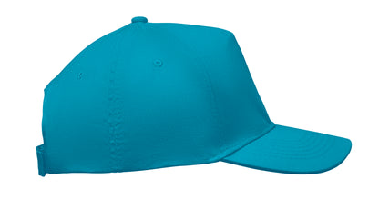 5-Panel-Baseball Cap aus Baumwolltwill 180 g/m² mit verstellbarem Klettverschluss.