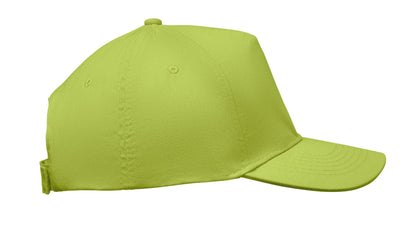 5-Panel-Baseball Cap aus Baumwolltwill 180 g/m² mit verstellbarem Klettverschluss.