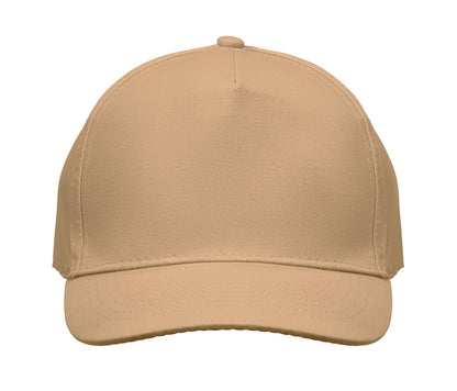 5-Panel-Baseball Cap aus Baumwolltwill 180 g/m² mit verstellbarem Klettverschluss.