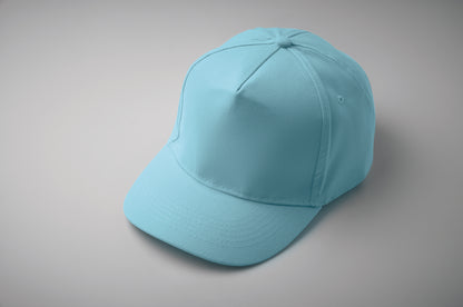 5-Panel-Baseball Cap aus Baumwolltwill 180 g/m² mit verstellbarem Klettverschluss.