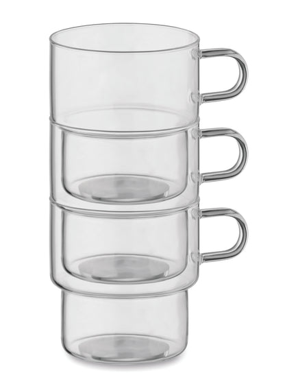 Becher aus hochwertigem Borosilikatglas. Stapelbar. Füllmenge: 300 ml